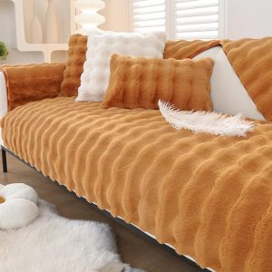 Protège Canapé en Peluche Orange