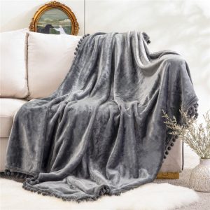 plaid canapé en flanelle gris