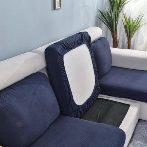 housse pour coussin d'assise de canapé bleu marine