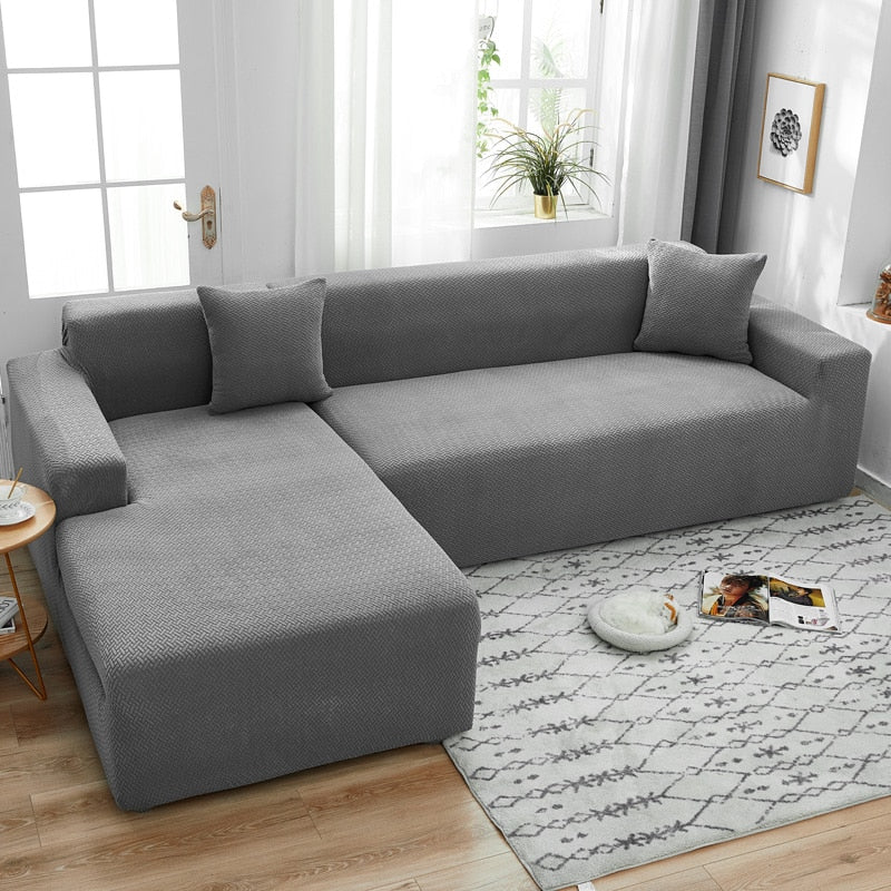 housse de canapé dangle jacquard grise