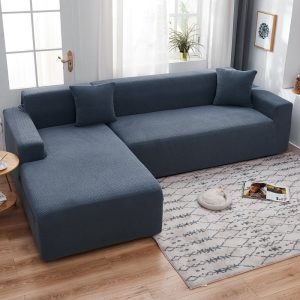 housse canapé jacquard gris anthracite