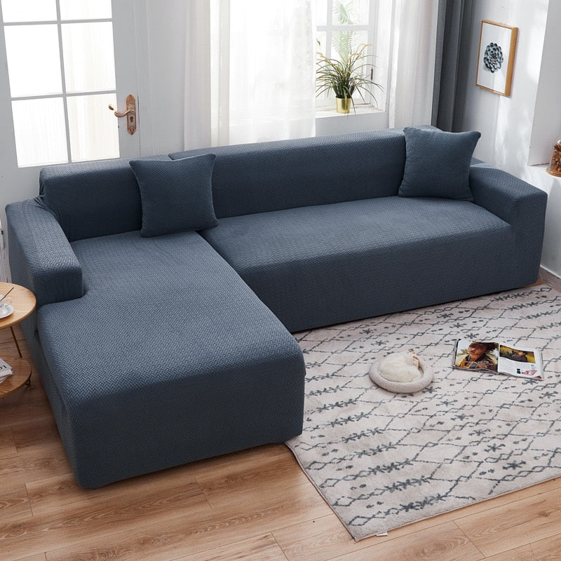 housse canapé jacquard gris anthracite