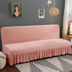 housse de canapé velours rose