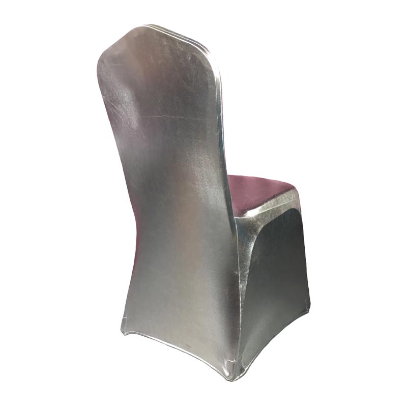 housse de chaise argentée