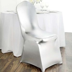 housse de chaise mariage argent métallique