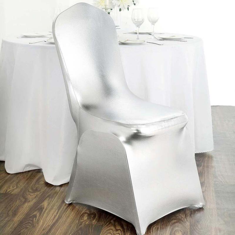 housse de chaise mariage argent métallique