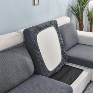 housse coussin d'assise gris anthracite