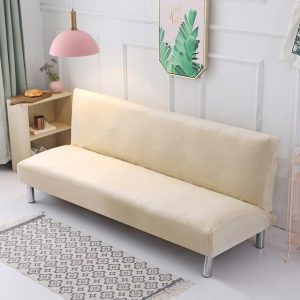 housse de canapé clic clac velours beige
