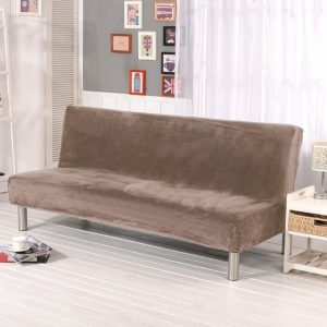 housse canapé clic clac velours marron