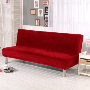 housse de canapé clic clac velours rouge