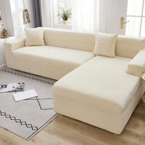 housse canapé angle velours beige