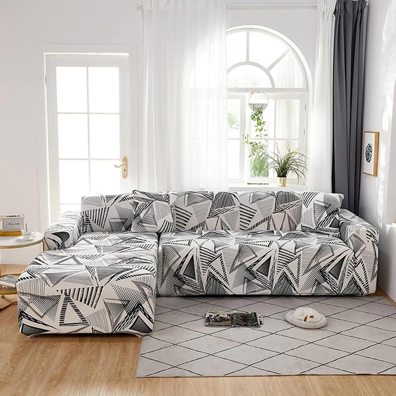 canapé d'angle scandinave couvert