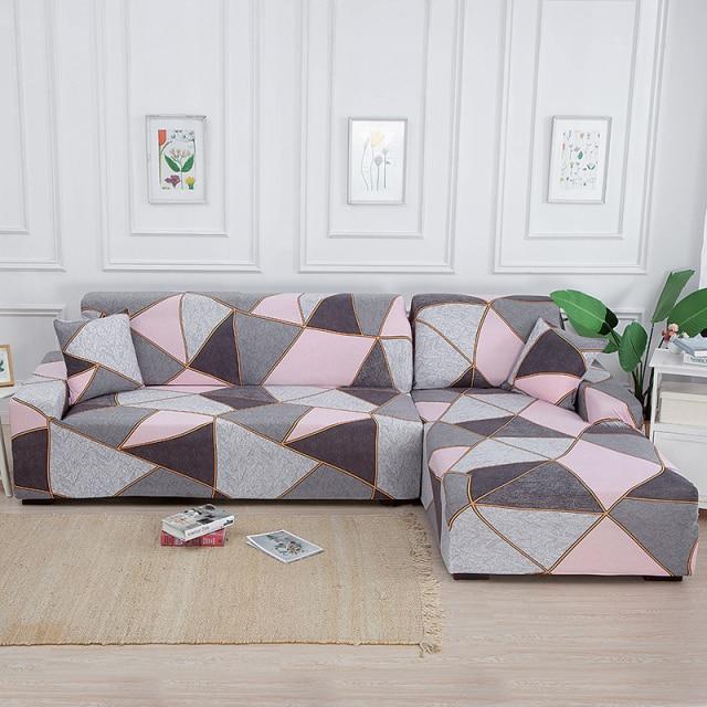 housse de canapé d'angle rosa