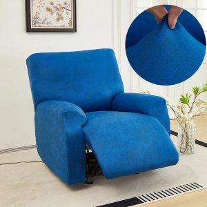 Housse de Fauteuil Relax En Similicuir Bleu