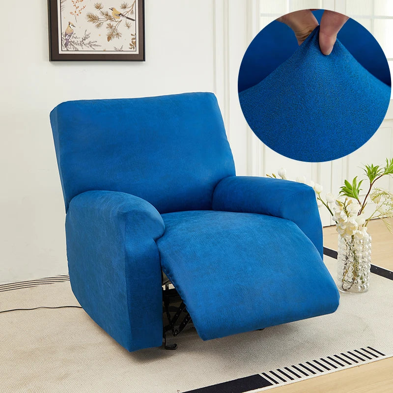 Housse de Fauteuil Relax En Similicuir Bleu