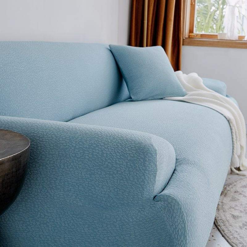 Intérieur cozy avec housse bleue