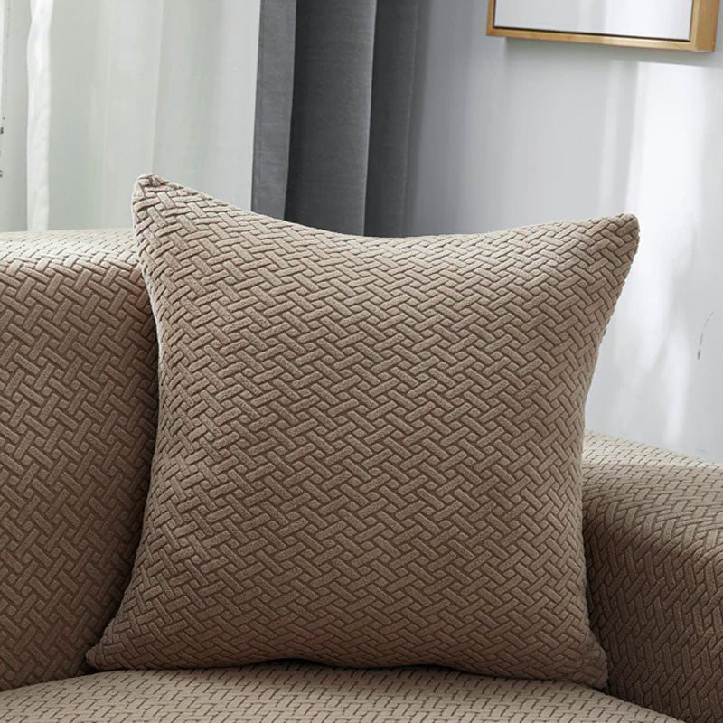 Jacquard marron clair pour canapé