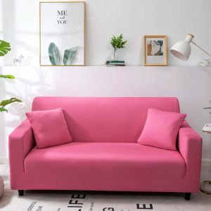 housse de canapé rose élégante
