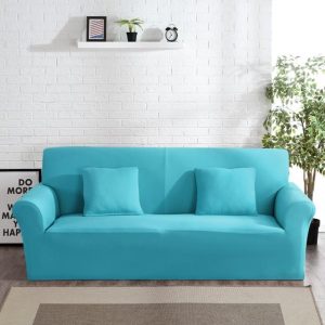 housse de canapé turquoise