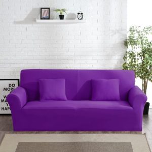Housse de Canapé Violette en situation