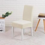 housse de chaise jacquard blanche