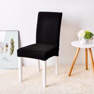 housse de chaise Jacquard Noir