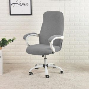 Housse de Chaise de Bureau Jacquard Gris
