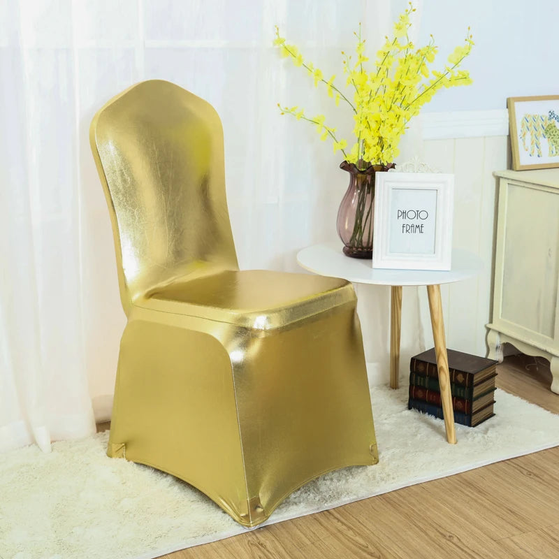 housse de Chaise de Mariage Or Métallique