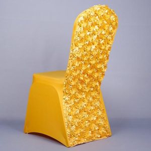 housse de chaise mariage fleurs jaune