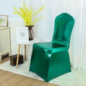 Housse de Chaise de Mariage Vert Métallique