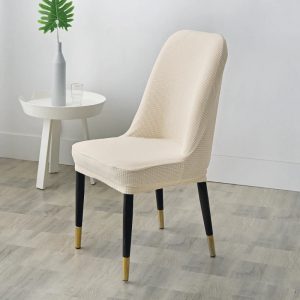 housse de chaise scandinave jacquard blanc