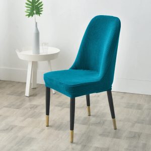 housse de chaise scandinave jacquard bleu canard