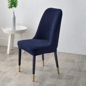 housse de chaise scandinave jacquard bleu marine