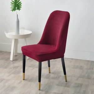 housse de chaise scandinave jacquard bordeaux