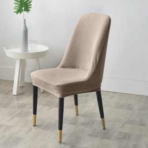 Housse de Chaise Scandinave Jacquard Marron Clair