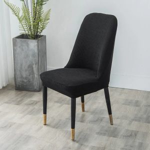 housse de chaise scandinave jacquard noir