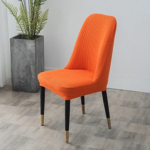 housse de chaise scandinave jacquard orange