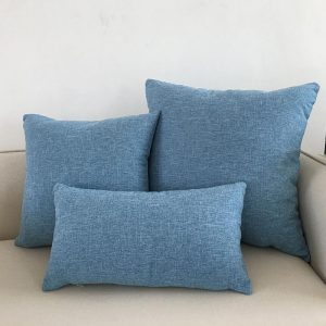 housse de coussin bleu élégance