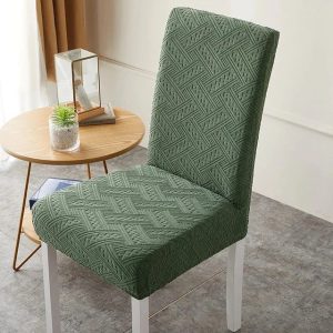 housse de chaise jacquard vert laurier