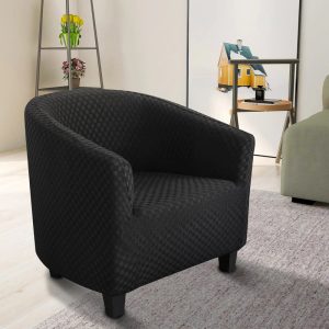 Housse de Fauteuil Cabriolet Damier Noir élégante sur un fauteuil