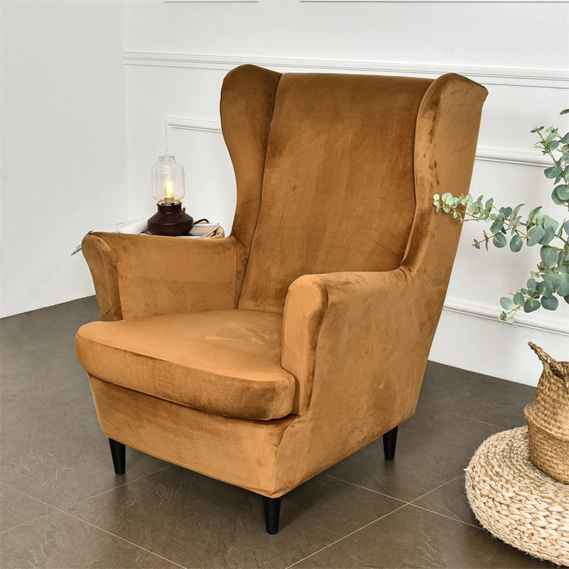 Housse de Fauteuil Crapaud Velours Camel