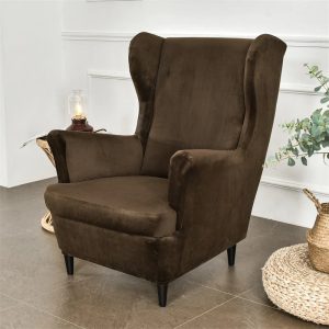 housse de fauteuil crapaud velours marron