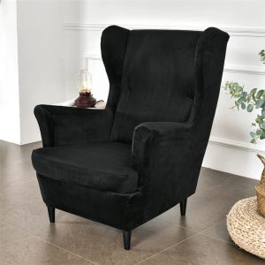 housse de fauteuil crapaud en velours noir