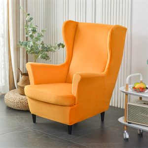 housse de fauteuil crapaud velours orange