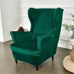 Housse de Fauteuil Crapaud Velours Vert Forêt