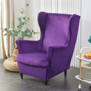 housse de fauteuil crapaud velours violet