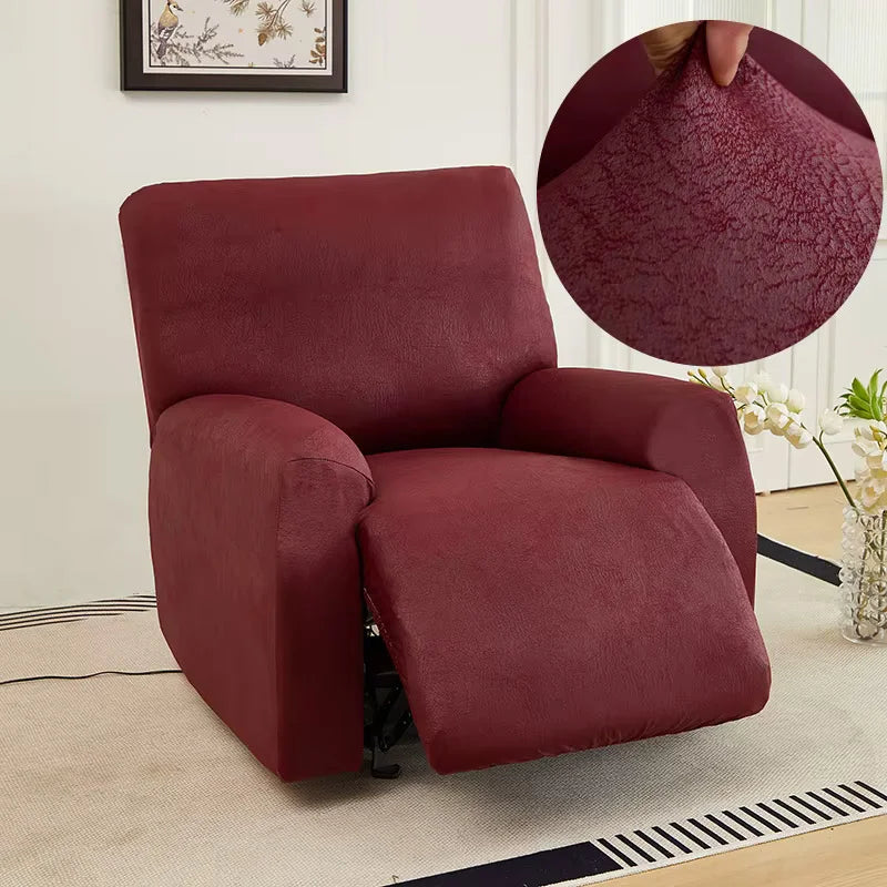 housse de fauteuil relax en similicuir bordeaux