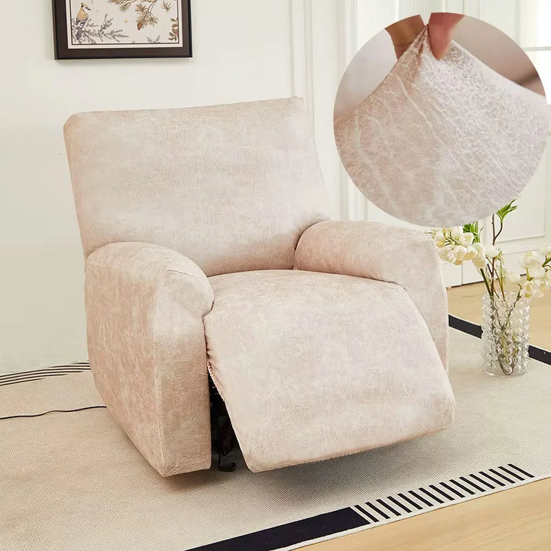 Housse de Fauteuil Relax En Similicuir Ivoire