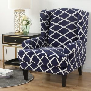 housse Fauteuil Crapaud Brune Bleu Marine