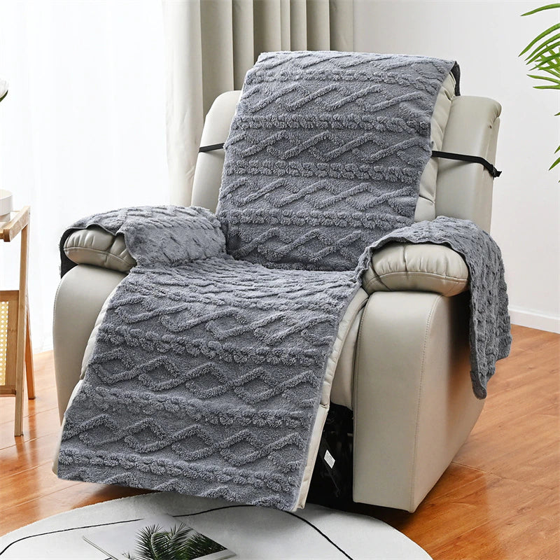 housse de fauteuil relax polaire gris